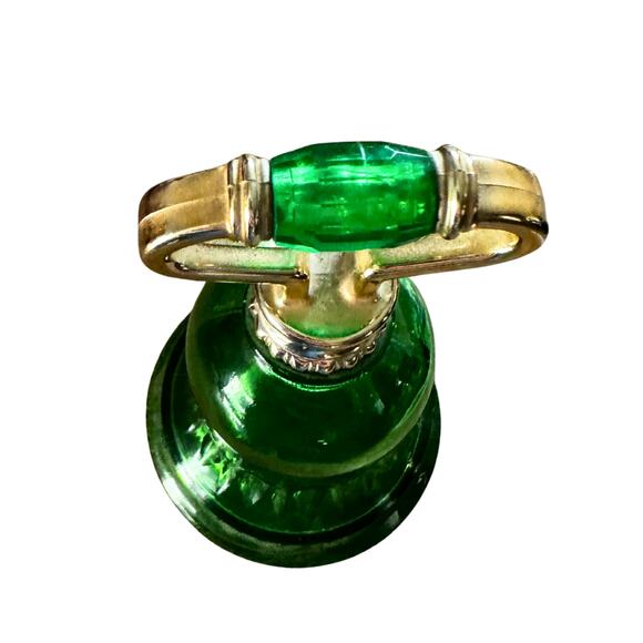 Vintage 1976 Avon Green Glass Bell Bottle – Holiday Décor & Collectible - Picture 3 of 9